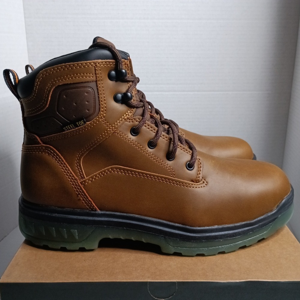 Brahma Men's Combustion 6" Steel Toe Work Boots Comfortable Tan Size 8.5‎ US